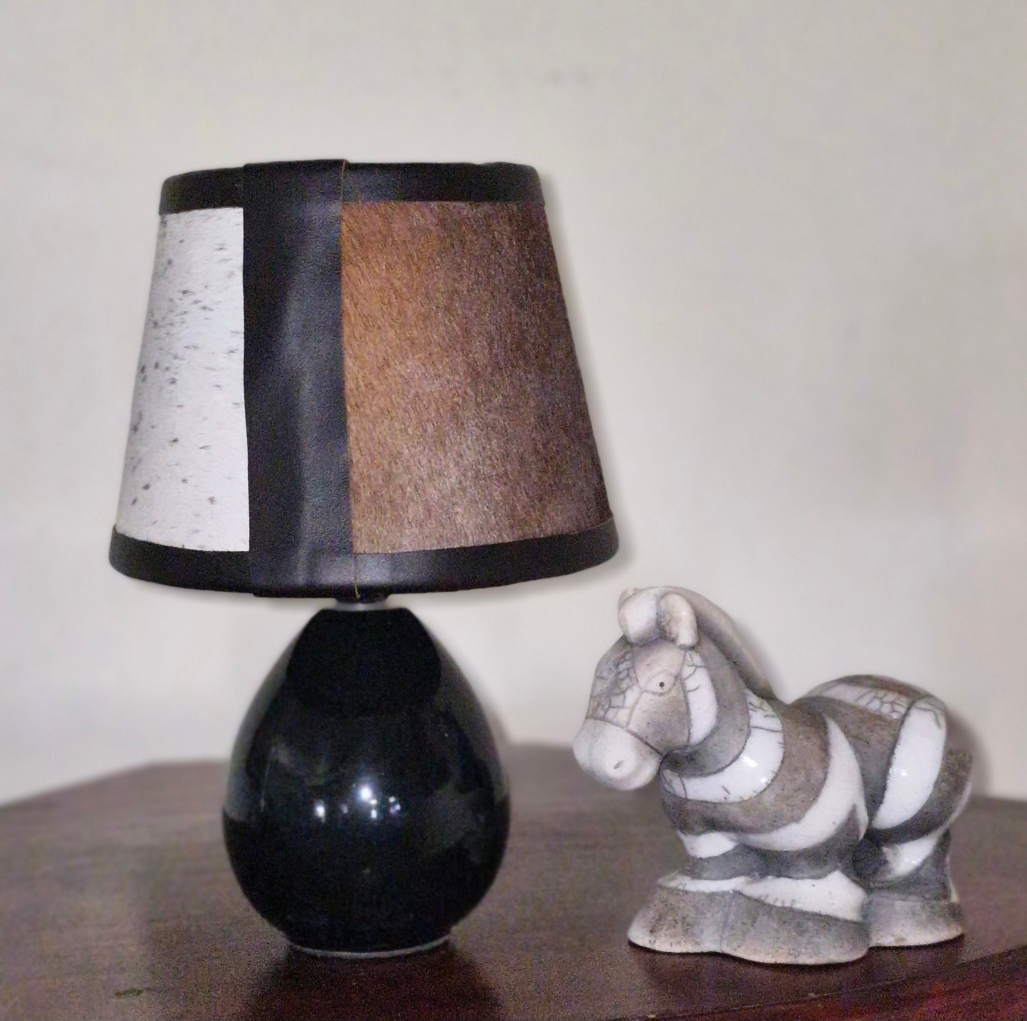 Ceramic lamp and Cowhide shade - 12