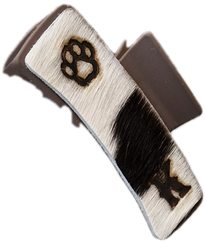 Hair Clips - Cowhide covered