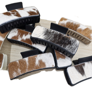 Hair Clips - Cowhide covered