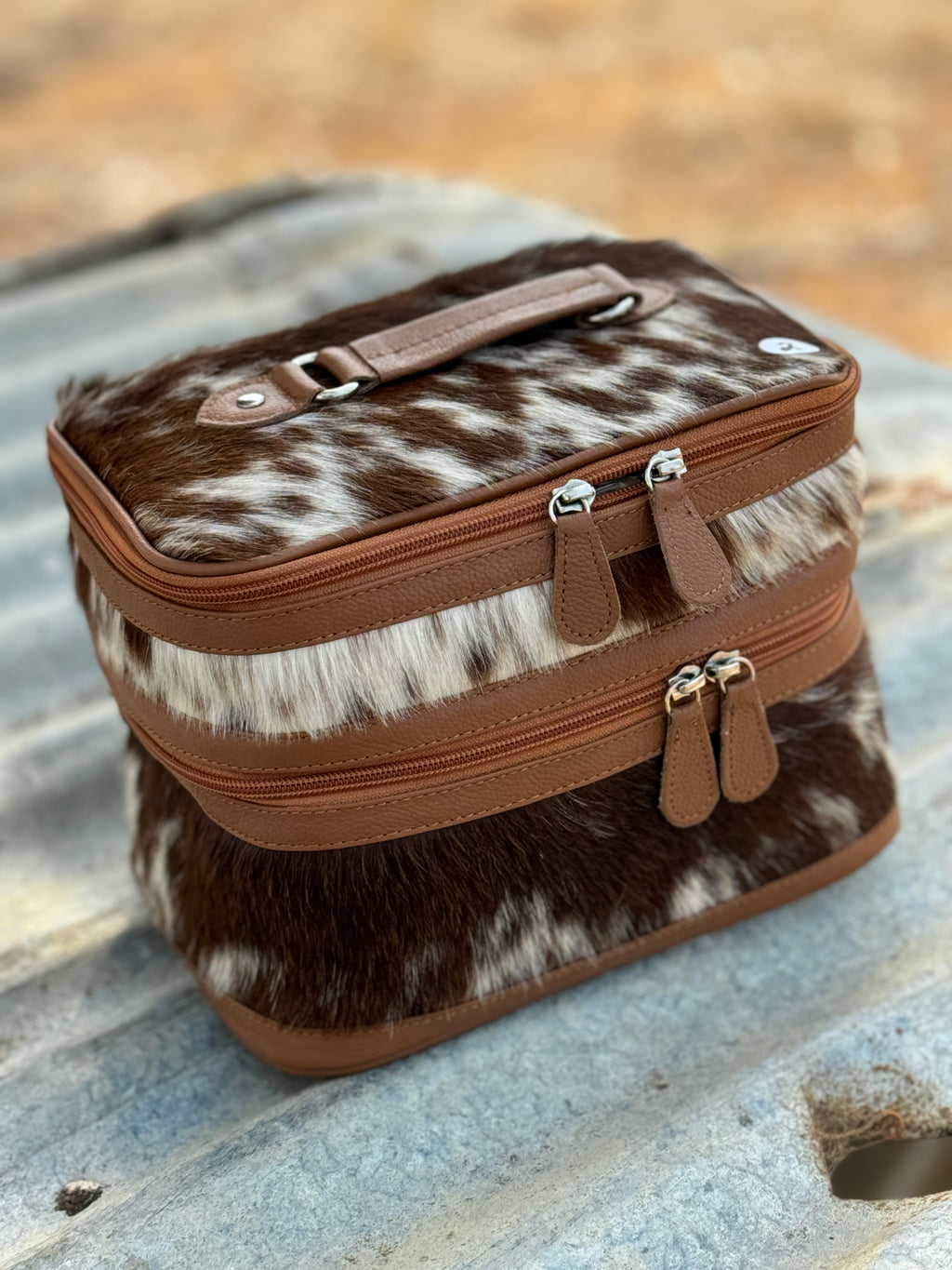 Cowhide Beauty Case #2 Tan