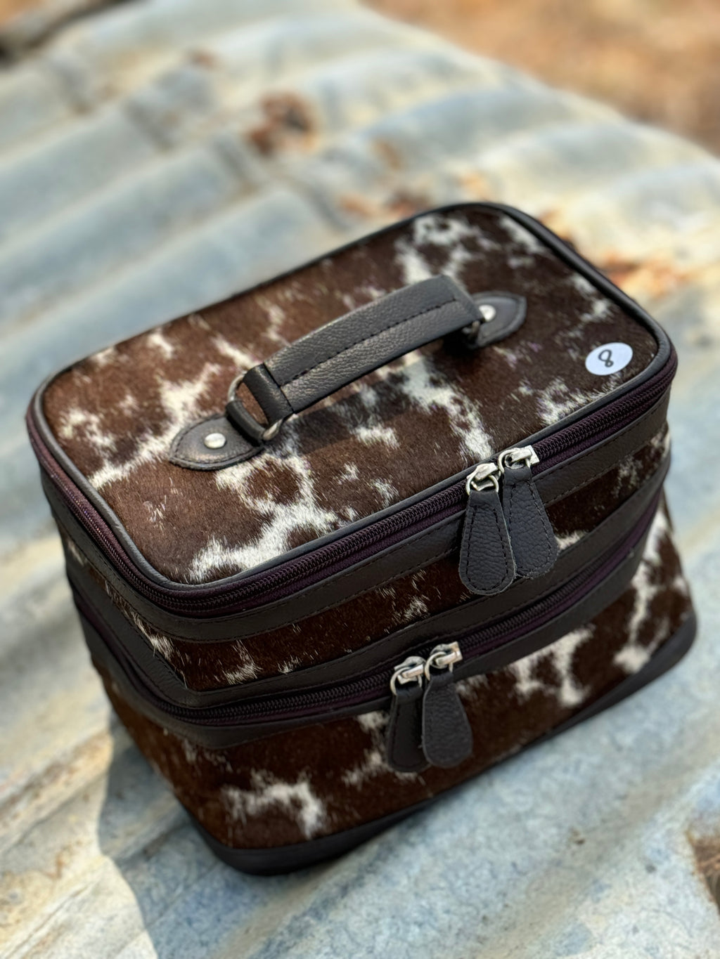 Cowhide Beauty Case #8 Brown