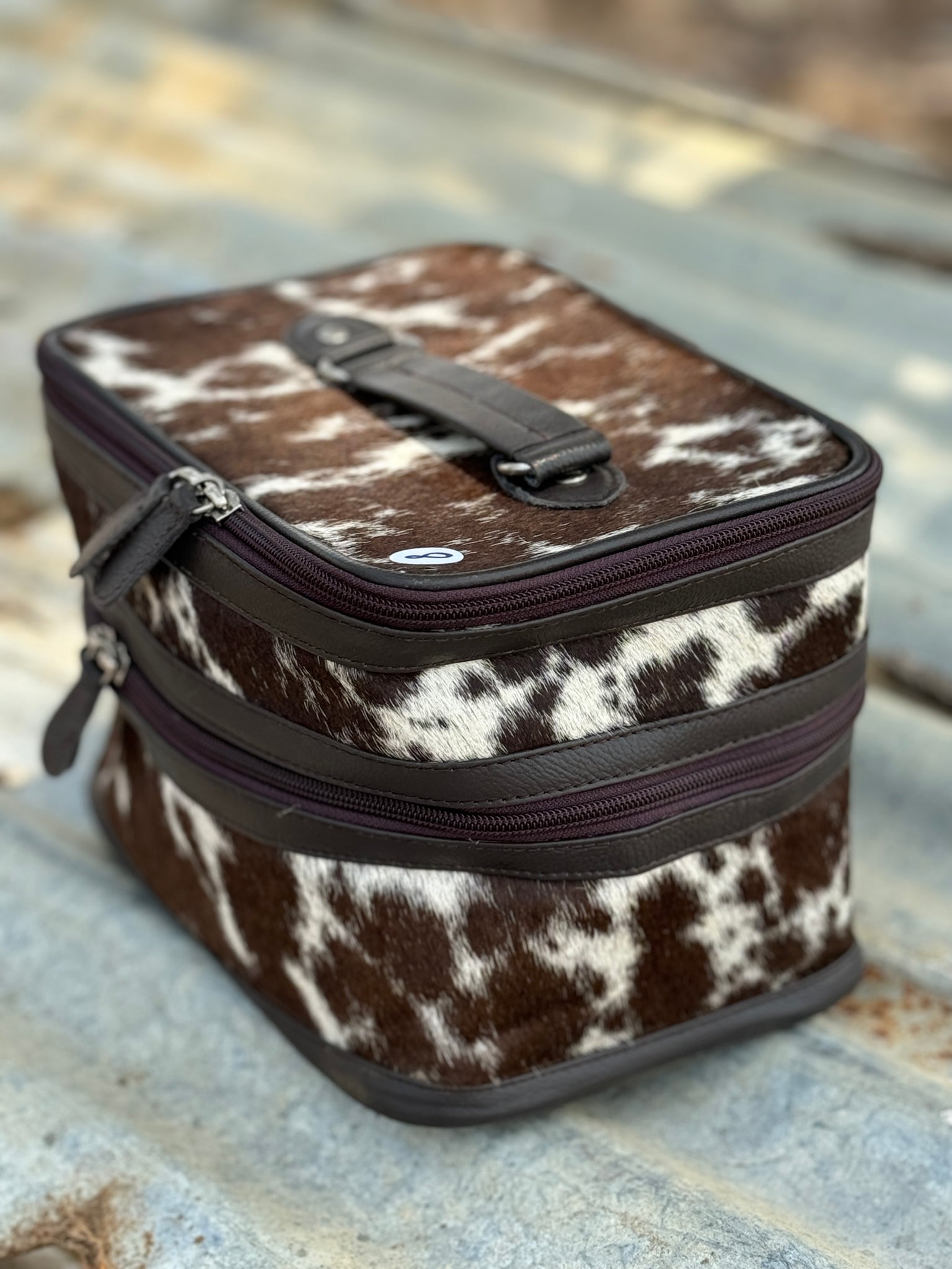 Cowhide Beauty Case #8 Brown